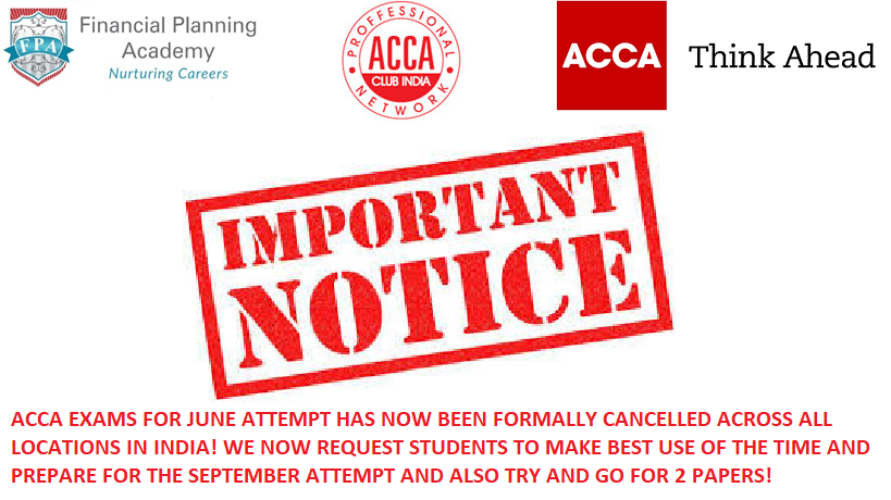 ACCA June Exams Cancelled